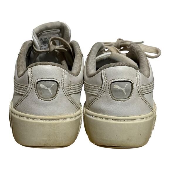 Puma Carina 2.0 Triple White Leather Sneakers Women's Size 7 Casual Low Top Shoe - Picture 5 of 8